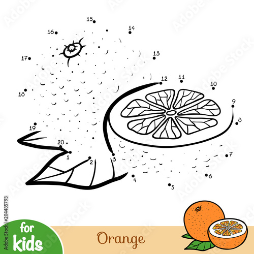 Numbers game, education game for children, Orange