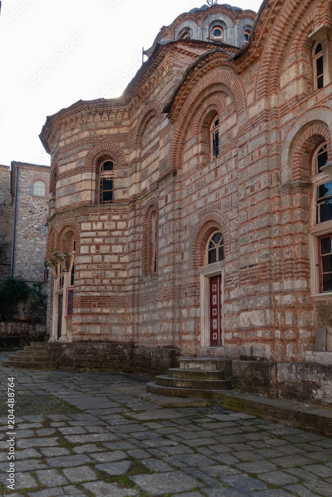 Holy Mountain Athos, Greece, april 2018 – different views of monasteries interiors