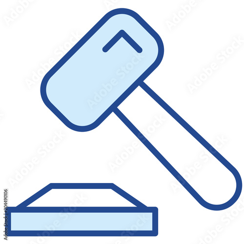 Hammer auf Richterpult Vector Icon Illustration