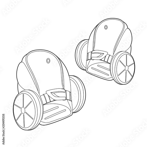 Two wheeled electric roller scates icon. Outline illustration of two wheeled electric roller scate vector icon for web