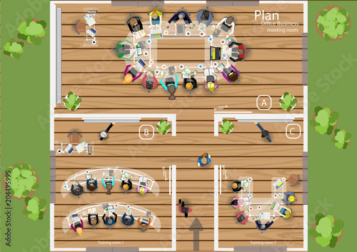 Business Meeting Training  Brainstorm for Success Creativity  Idea and  Plan  think analyze creative work,flat design illustration.