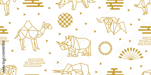 Origami animals set. 