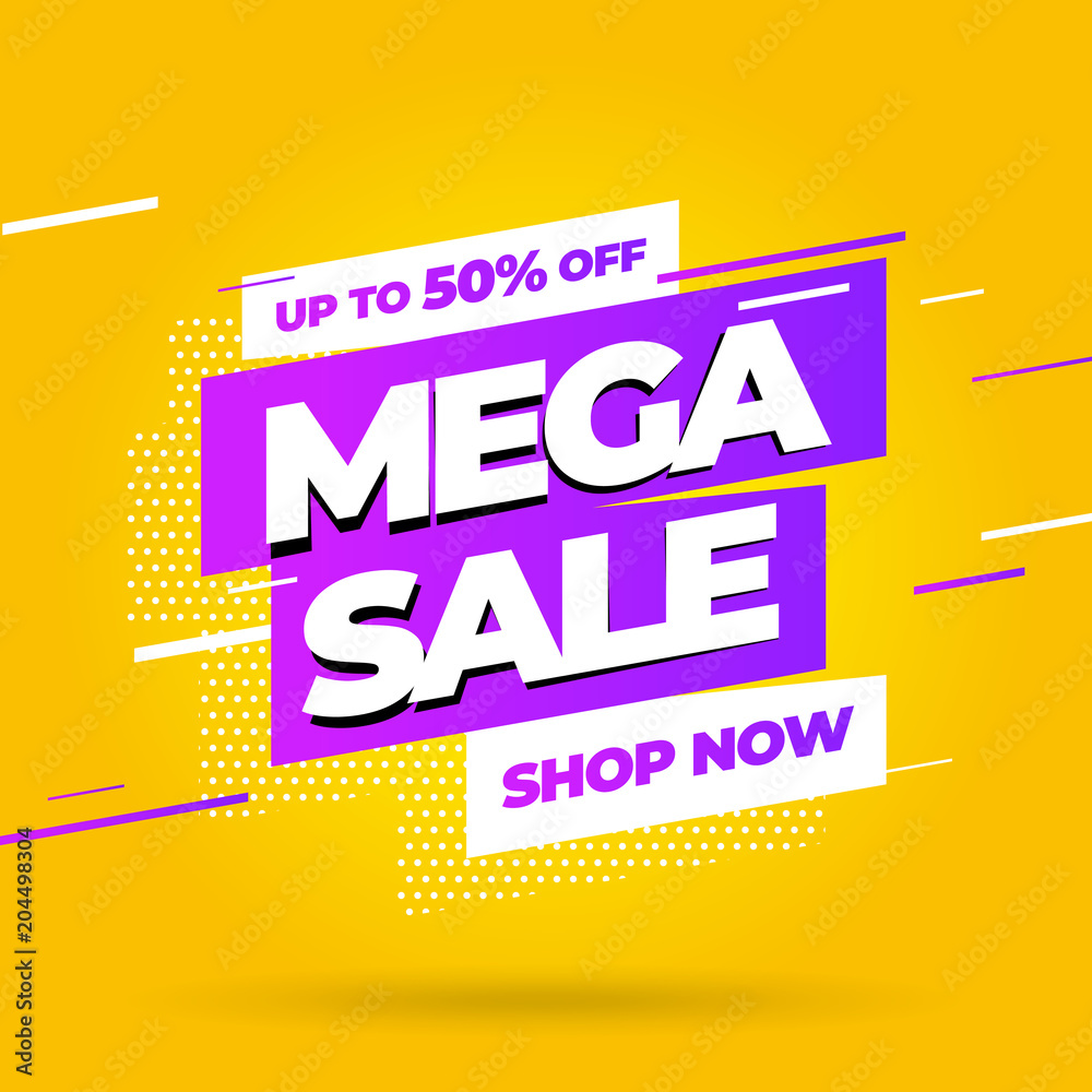 Fototapeta premium Sale banner template design, Big sale special offer. Vector illustration.