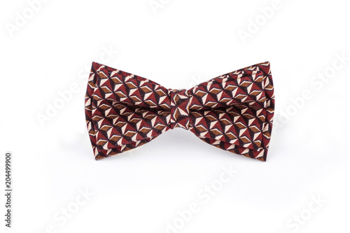 Brown bowtie with an interesting pattern.