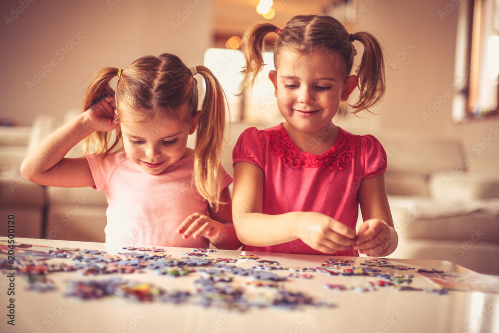 Fototapeta premium Puzzles is funny for playing.