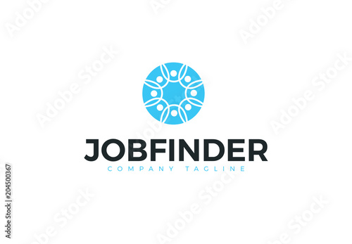Abstract Employment Agency Vector Logo People Holding Hands