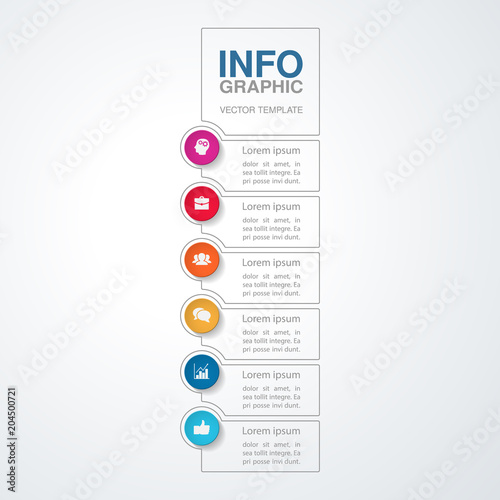 Vector infographic template for diagram, graph, presentation, chart, business concept with 6 options.