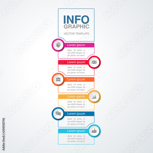 Vector infographic template for diagram, graph, presentation, chart, business concept with 6 options.