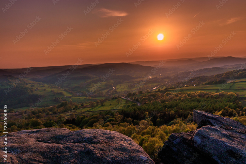 Sunset over the Peak District 