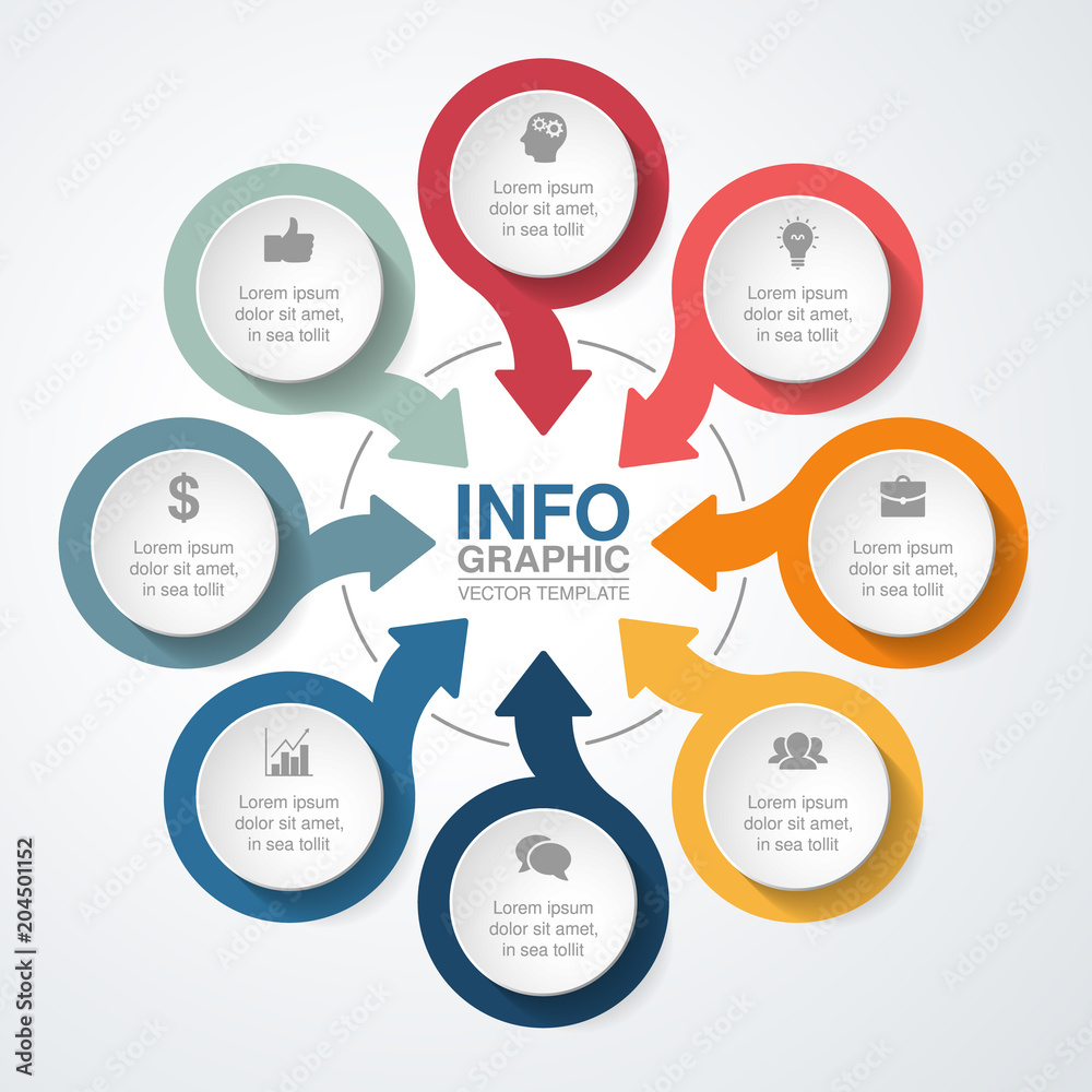 Vector infographic template for diagram, graph, presentation, chart, business concept with 8 options. Vector infographic template for diagram, graph, presentation, chart, business concept with 8 options.