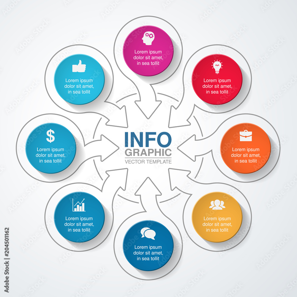 Vector infographic template for diagram, graph, presentation, chart, business concept with 8 options. Vector infographic template for diagram, graph, presentation, chart, business concept with 8 options.