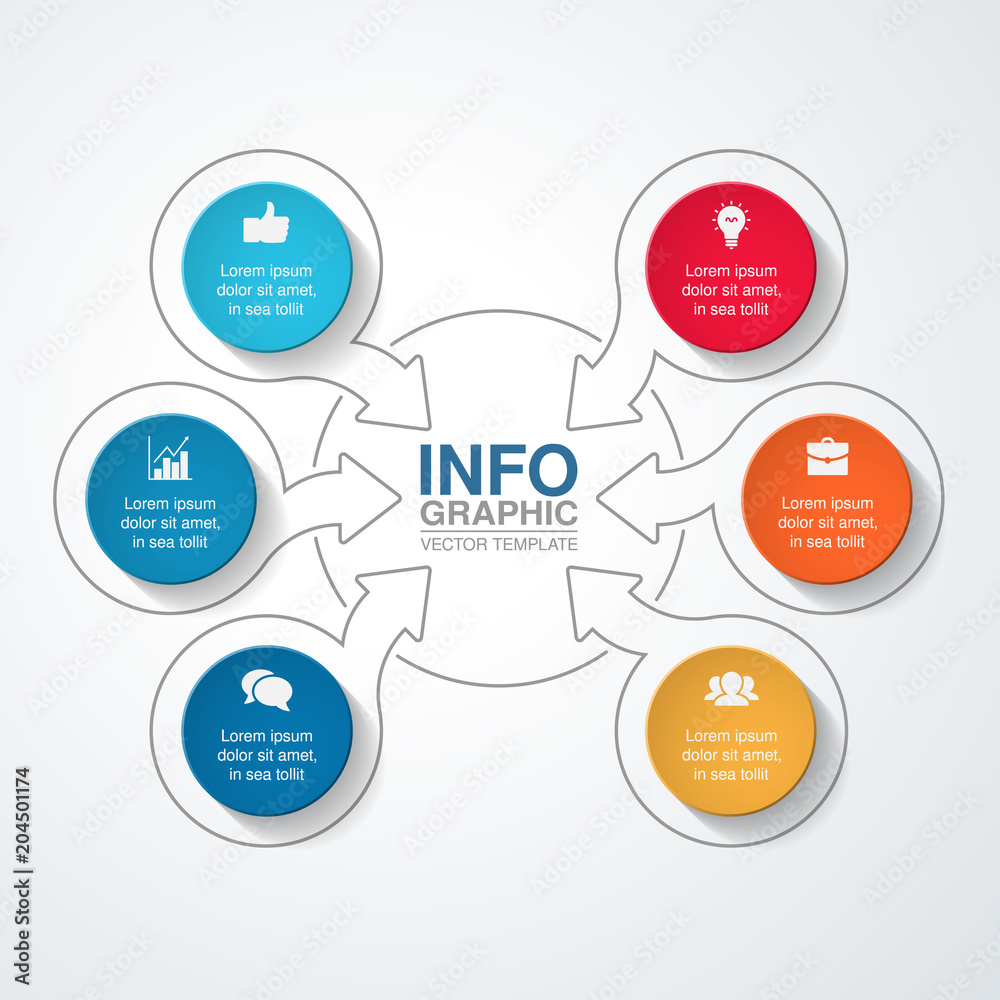 Vector infographic template for diagram, graph, presentation, chart, business concept with 6 options. Vector infographic template for diagram, graph, presentation, chart, business concept with 6 options.