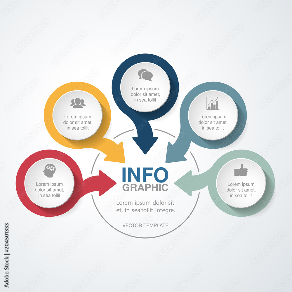 Vector infographic template for diagram, graph, presentation, chart, business concept with 5 options. Vector infographic template for diagram, graph, presentation, chart, business concept with 5 options.