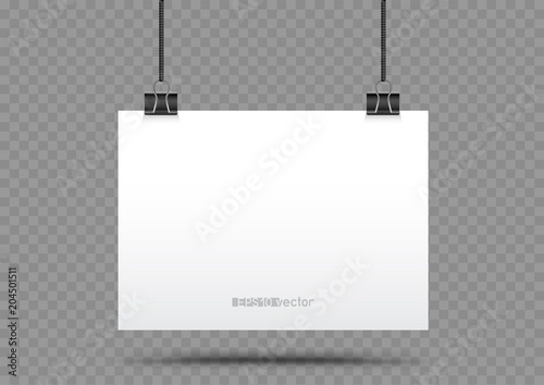piece of paper hanging in holders