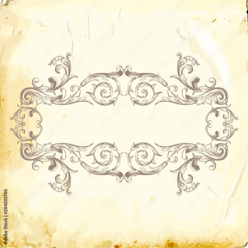 Vector baroque of vintage elements for design. 