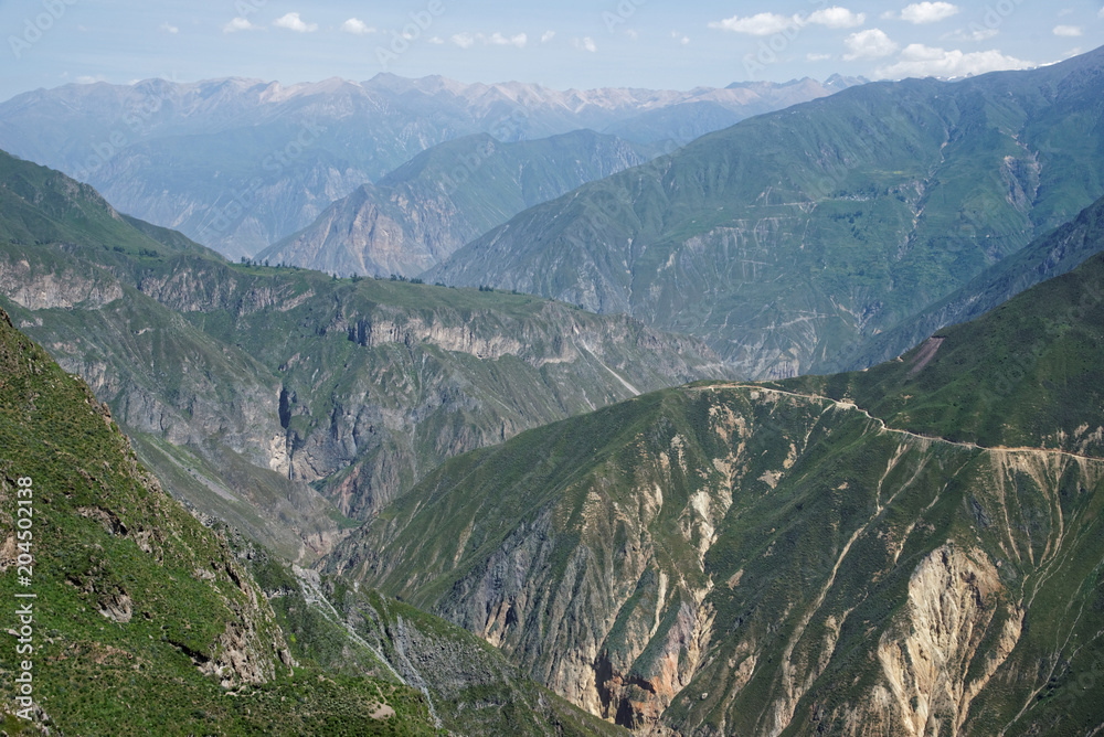 Naklejka premium Colca Canyon in Arequipa Region Hiking Peru