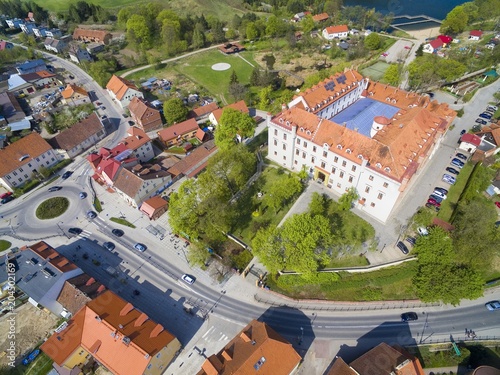 Aerial view of Ryn town, Po...
