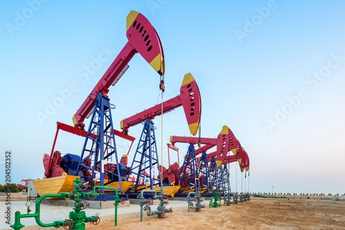 oilfield with pump units photo