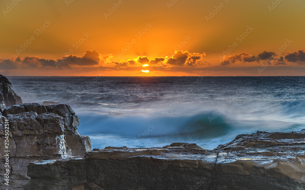 Bold Orange Sunrise Seascape