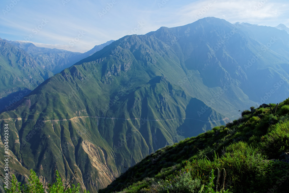 Naklejka premium Colca Canyon in Arequipa Region Hiking Peru