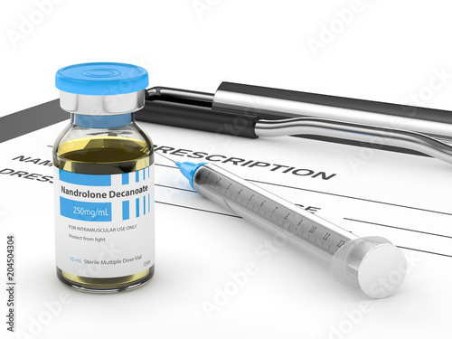 3d render of nandrolone decanoate vial photo