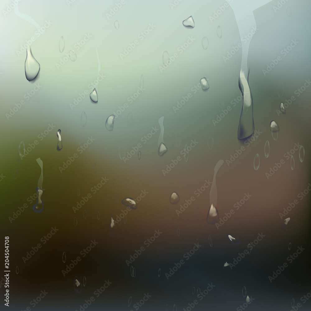 Wet Glass Vector. Water Drops. Clear Vapor Water Bubbles. Realistic Illustration Wet Glass Vector. Water Drops. Clear Vapor Water Bubbles. Realistic Illustration