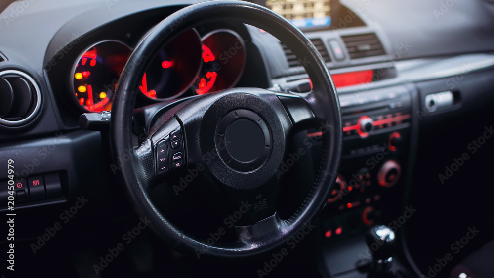 Interior of luxurious sport car Interior of luxurious sport car