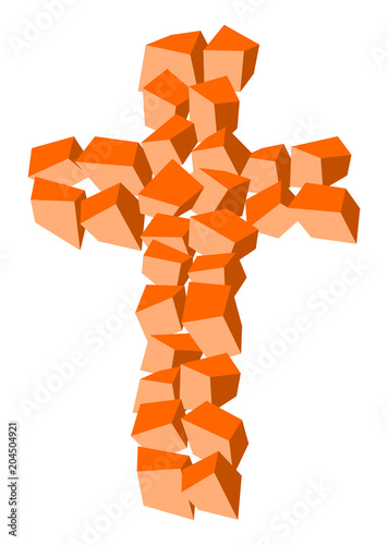 Kreuz aus bunten Quadraten