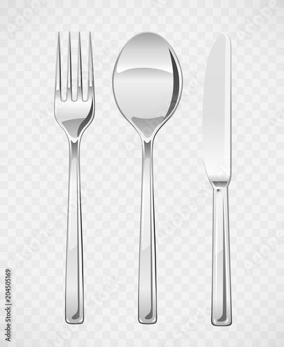 Fork, spoon, knife. Set of utensils for eating. Food dishes.