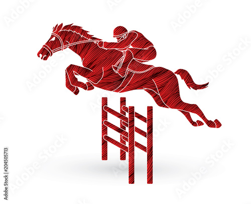 Riding horse, Race horse, Jockey Equestrian designed using grunge brush graphic vector.