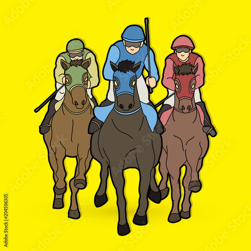 Riding horse, Race horse, Jockey Equestrian graphic vector.