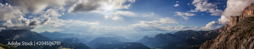 Panorama of the Eggen Valley, as viewed from the Rosengarten Mountain Group at evening © designnatures