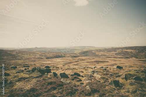 Obraz na płótnie Foggy Peak District landscape w salonie