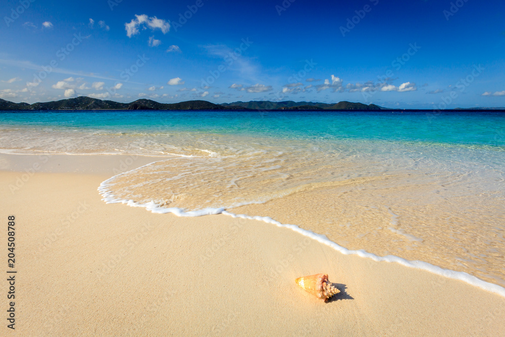 Pristine beach in British Virgin Islands