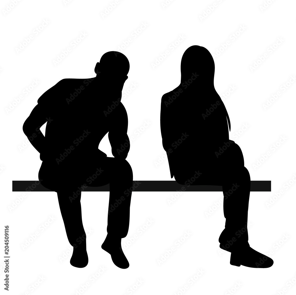 isolated, silhouette of a guy and a girl sitting isolated, silhouette of a guy and a girl sitting