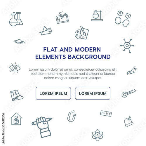science, education outline vector icons and elements background concept on white background.Multipurpose use on websites, presentations, brochures and more