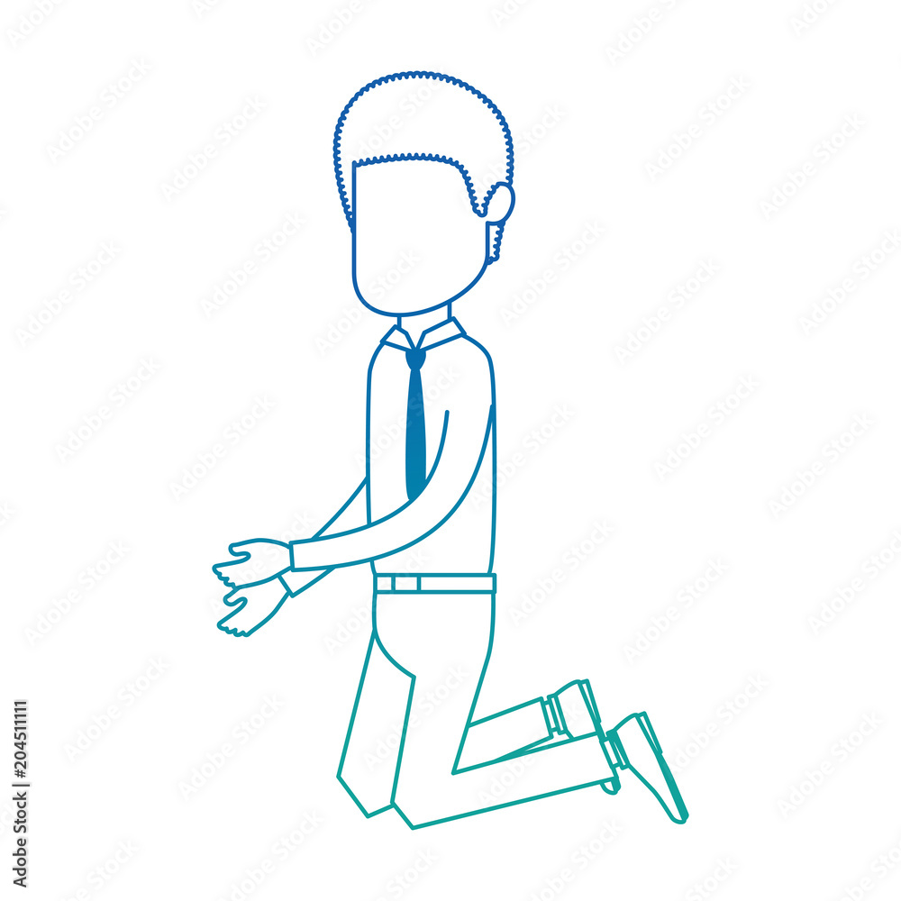 businessman sad knees avatar character vector illustration design businessman sad knees avatar character vector illustration design