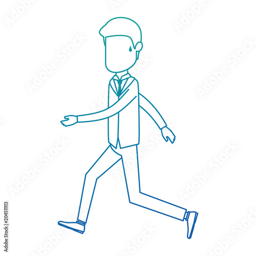 businessman sad running avatar character vector illustration design