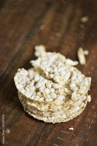 puffed rice cakes on a table