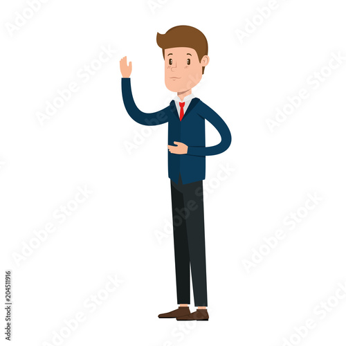 businessman sad avatar character vector illustration design