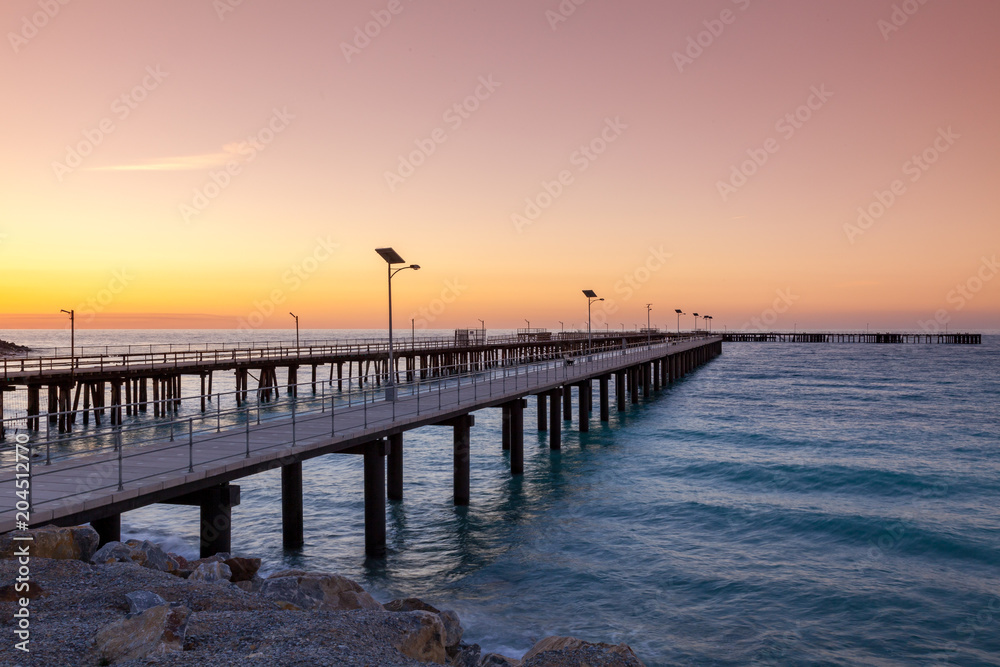 Sunset over the new and old Jetties at Rapid Bay South Australia on 13th May 2010