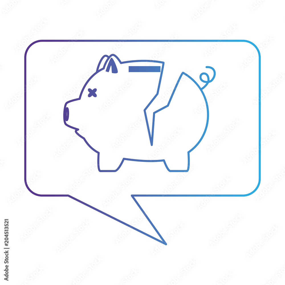 Fototapeta premium piggy savings in speech bubble vector illustration design