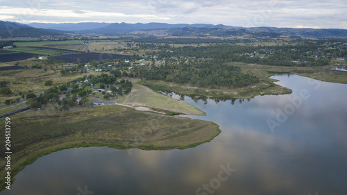 Aerial drone views of Wivenhoe Dam in Queensland, Australia photo