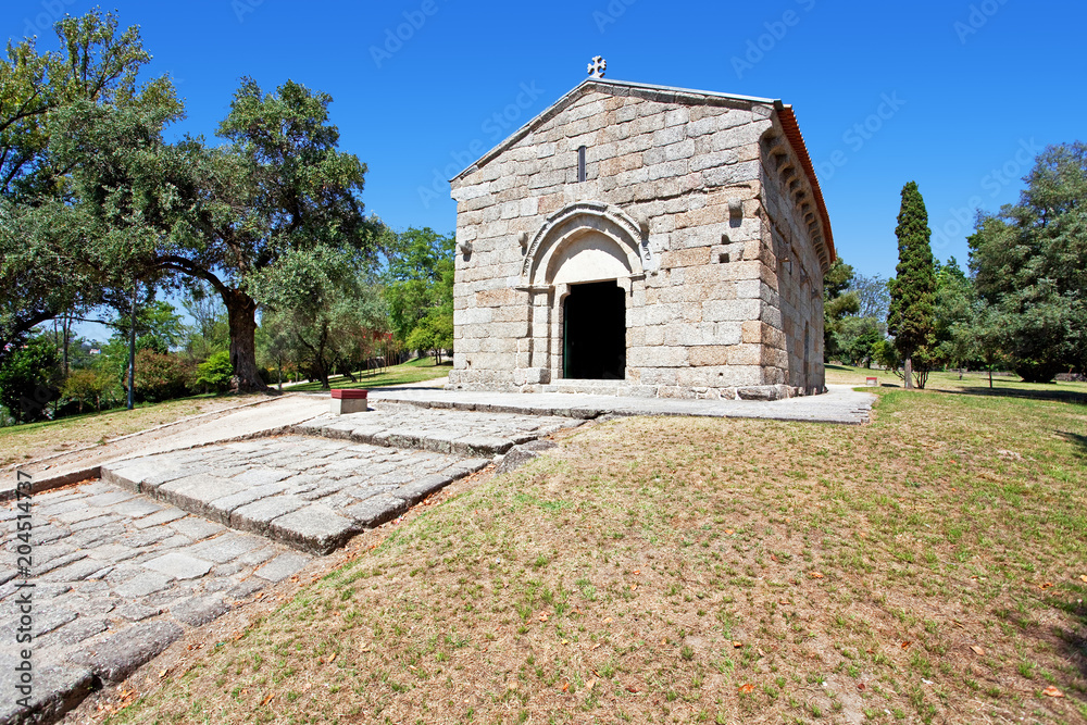 Guimaraes, Portugal. Romanesque Capela de Sao Miguel Chapel, near the Guimaraes Castle, where medieval knights are buried. UNESCO World Heritage Site.