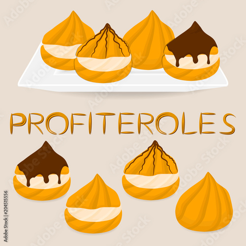Homemade dessert puff cake profiterole