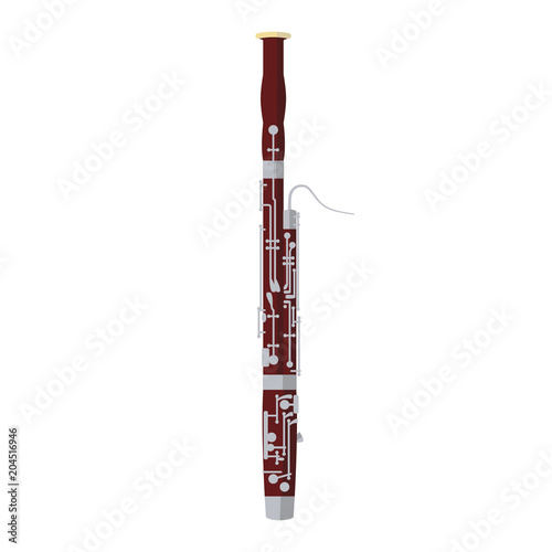 Vector illustration of a bassoon in cartoon style isolated on white background photo