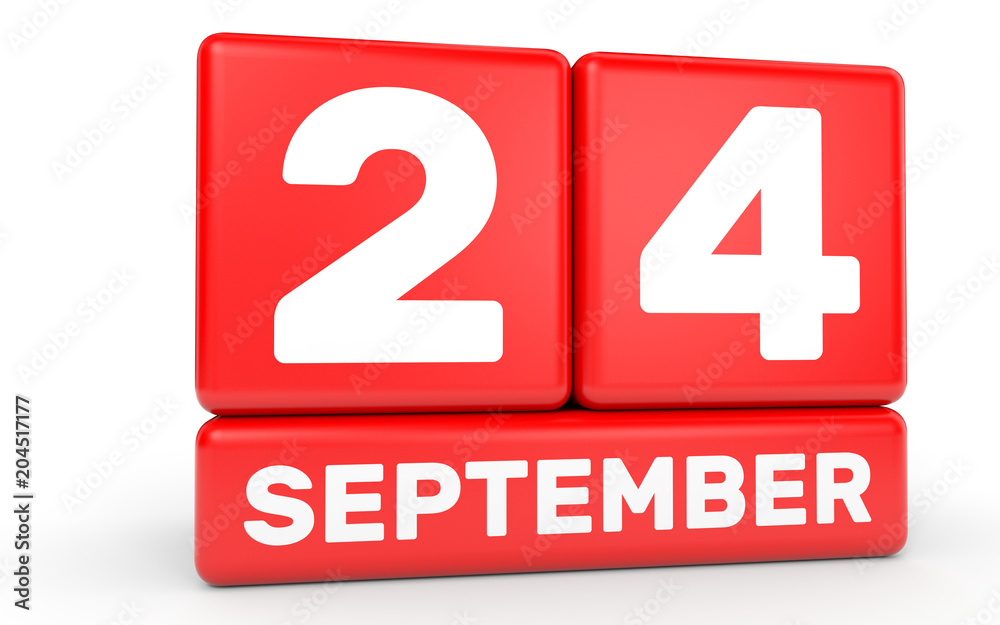 September 24. Calendar on white background. September 24. Calendar on white background.