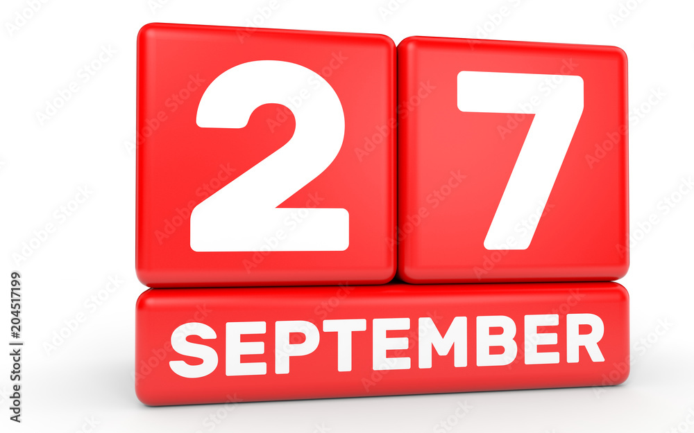 September 27. Calendar on white background. September 27. Calendar on white background.