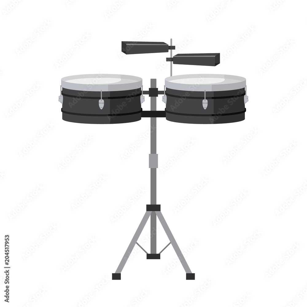 Vector illustration of timbales in cartoon style isolated on white ...