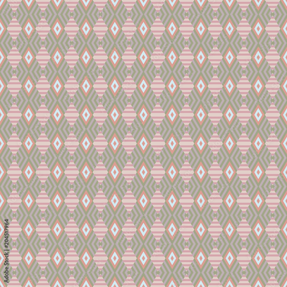 Fototapeta premium Design for printing on fabric, textile, paper, wrapper, scrapbooking. Authentic geometric background in repeat.